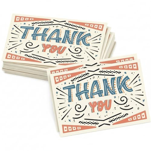 Nybrax 100 Piezas Tarjetas personalizadas, Tarjetas de agradecimiento, Tarjeta de agradecimiento individual, para amigos y familiares, tarjeta de agradecimiento regalo de agradecimiento