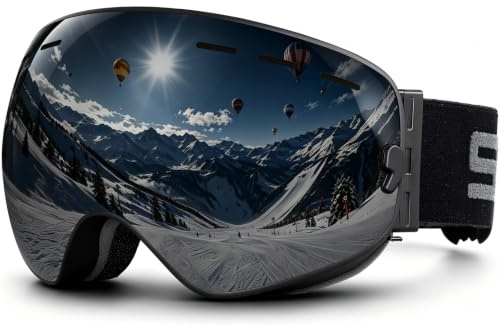 SPOSUNE Ski Goggles Over Glasses for Men Women Youth, Large, Max-Vision