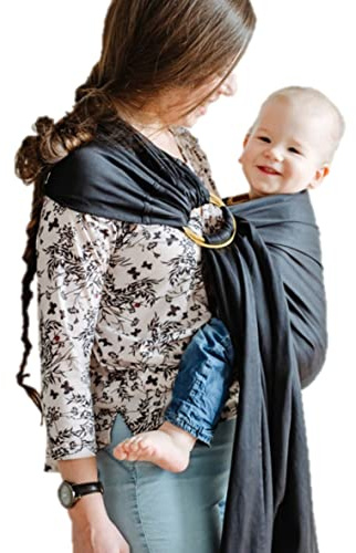 Shabany® – Fascia portabebè Ring Sling – 100% cotone bio – per neonati fino a 15 kg – incl. Istruzioni di legatura