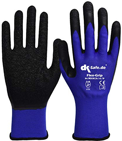 12 pares de guantes de trabajo dk Safe Flex de Grip 3520 en 388, cat 2