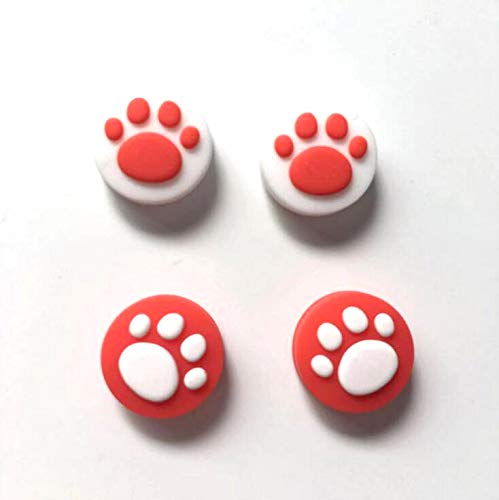 4 x Daumengriffe aus Silikon, rutschfest, für Nintendo Switch Poke Ball Plus Pokeball NS Controller Katze Hund Pfote 3# Farbe