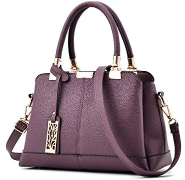 NICOLE & DORIS Woman Handbags Fashion Handbags for Ladies Top Handle Shoulder Bags PU Leather Purple