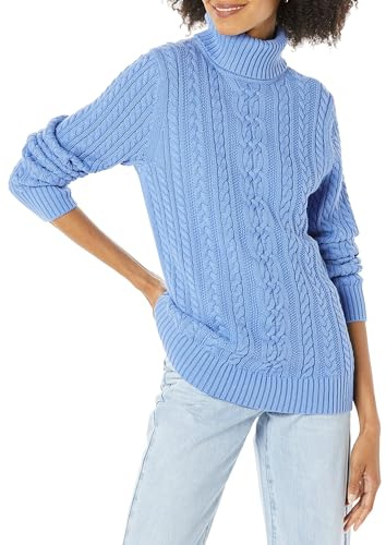 Amazon Essentials Women's Cable Knit Turtle Neck Jumper (Available in Plus Size)