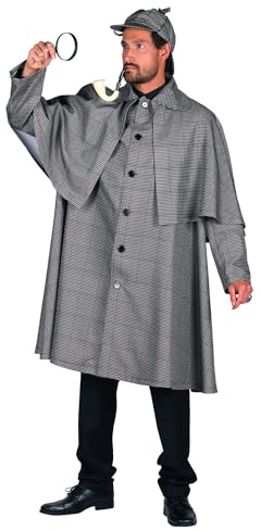 PARTY DISCOUNT NEU Herren-Kostüm Sherlock Holmes, Detektiv-Mantel, Gr. L