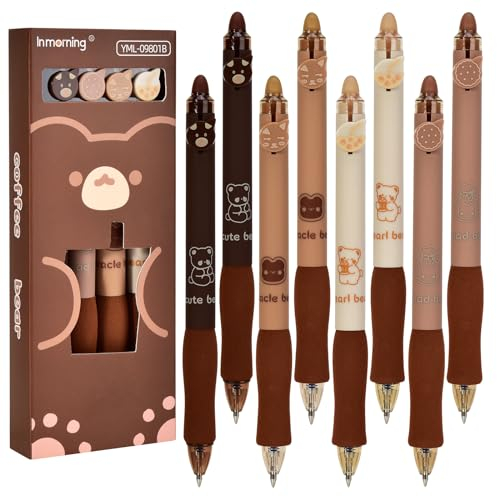 Linkgood 8 Stück Radierbarer Kugelschreiber, Blau 0.5mm Erasable Pen Set einziehbare Tintenroller Radierbar für Studenten Geschenk, Schul Bürobedarf