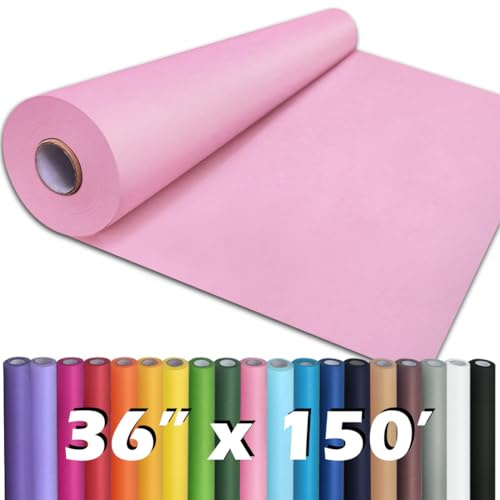 PerkHomy Light Pink Kraft Paper Roll 36 x 1,800 (150') for Gift Wrapping Bouquet Flower Art Painting Craft Writing Packaging Shipping 80GSM 55LB (Light Pink, 36 x 150')