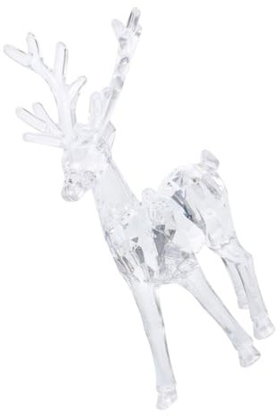 CHICAMPERA Acryl Rentier Figurine Transparente Weihnachtsdeko Für Tisch Und Dekorative Elch Statue Vielseitige Weihnachtsornamente Für Festliche Anlässe Und Innenräume