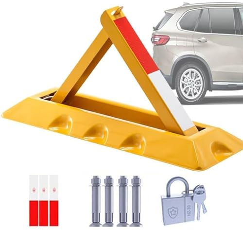 Barandilla de seguridad for estacionamiento con candado, barandilla cerradura, barra triangular, bolardo for alta resistencia, bloqueador(60cm)