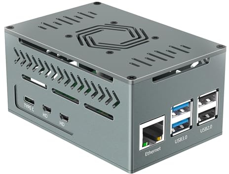 Caja de metal con ventilador oficial Active Coolers, refrigeración de aluminio con ventilador y disipadores de calor para 5 centros de entretenimiento en el hogar