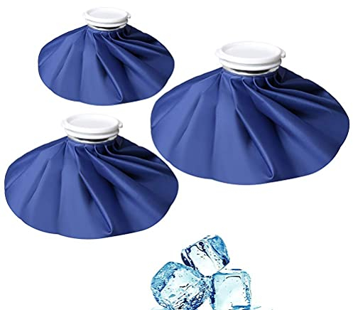 3 Pack Ice Bag, Reusable First Aid Ice Packs, Hot and Cold Reusable Ice Bag, First Aid Packs Relief and Reduce Sports Injuries,Deep Blue(11+9+6)