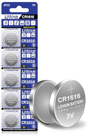 Cotchear 5pcs/Pack 3V CR1616 Coin Battery DL1616 BR1616 L28 KCR1616 LM1616 ECR1616 5021LC L11 280-209 Watch Coin Cells Battery Button Batteries