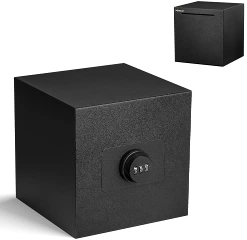 Kypeeka Stainless Steel Piggy Bank for Adults Cash Saving Box (Black, 5.9) | Stainless Steel Cash Safe with Combination Lock, Reusable, Rust-Resistant, Reusable Saving Box for Adults, Home or Office