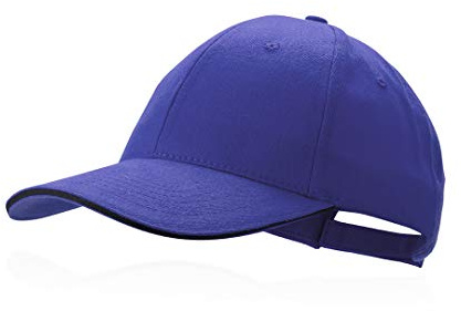 BLUECHOLON Baseballmütze Padel Golfmütze, 6 Paneele aus 100% Baumwolle, gekämmt, verstellbarer Verschluss, Mütze für Herren, Caps für Damen, Unisex, blau, 58 cm