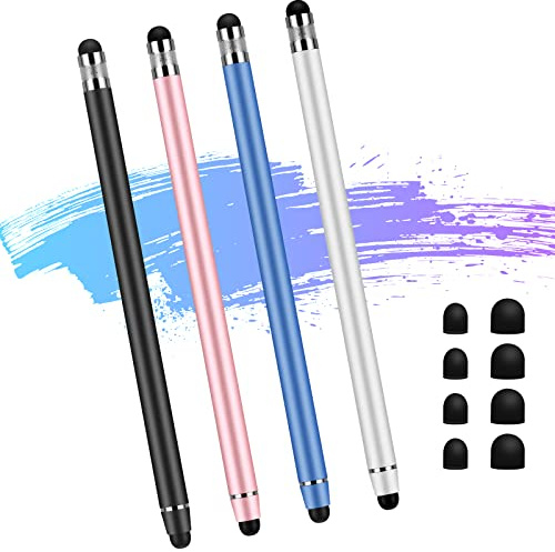 Flintronic Stylet Tactile 2 en 1 en Caoutchouc - Stylo Universel Capacitif pour iPad, Tablette, Smartphone, Samsung