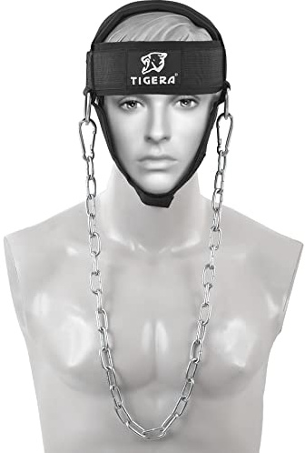 TIGERA Harnais de sport pour le cou et les trapèze avec sangle de cou réglable et chaîne en acier
