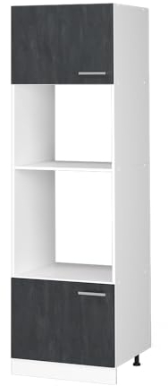 Vicco Mikrowellenschrank R-Line, Schwarz Beton, 60 cm ohne Arbeitsplatte