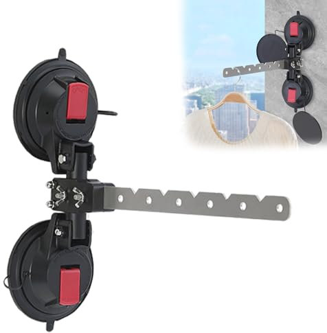 Stendibiancheria Con Ventosa, Fissaggio A Parete In Lega Di Alluminio, Gancio Salvaspazio Per Furgone, Stendibiancheria Pieghevole, Nessuna Foratura Necessaria, Portata Fino A 25 Kg, Accessori Camper