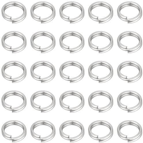 Beebeecraft 1 boîte de 400 anneaux de Jonction à Double Boucle 304 anneaux de Jonction Ouverts en Acier Inoxydable Anneaux Ronds Fendus pour Bricolage Bracelet Collier Porte Clés Artisanat Fabrication