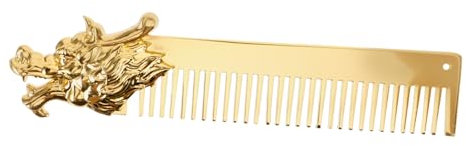 PATKAW Wasserhahn-öl-haarkamm Für Herren Anleitung Zum Bartschneiden Bartkamm Für Männer Werkzeuge Zur Bartformung Bartformer Nasser Haarkamm Bart Liner Bartbürste Zinklegierung Golden