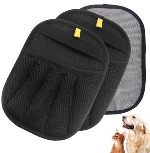 KINDLUME Set di 2 Guanto Peli Gatto, Guanto Elettrostatico Rimuovi Peli per Animali Domestici con Laccetto da Polso, Guanto Statico per Cane, Gatto su Divano, Vestiti, Auto