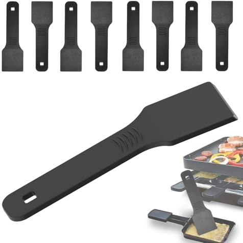 Raclette Spatula Set of 8 for Non-stick Pans | Baking Utensils Set | Kitchen Tools & Gadgets - Ideal for Raclette, Fondue & Baking