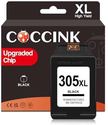 COCCINK 305XL für HP 305 Druckerpatronen DeskJet 4200e Patronen DeskJet 4220e 2820e 2800e 4222e 4210e 4230e 2810e 2822e 2821e 2823e 2710e 2720e 2700e 2722e 2723e 2721e für HP Partronen 305 XL Schwarz