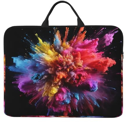 Colored Powder Explosion Laptop Case Sleeve 14 Laptop Bag Shockproof Computer Carrying Cover Protective Notebook Case