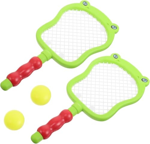 Generico Set Racchette Da Tennis Giocattolo Per Bambini, Racchette Leggere in Plastica Con Due Palline, Adatte Per Indoor, Giardino e Spiaggia, Attrezzatura Sportiva Educativa e Gioco Ricreativo