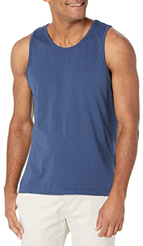 Amazon Essentials Camiseta Deportiva sin Mangas para Gimnasio, Ligera, Elástica, de Secado Rápido y Absorbe la Humedad Hombre, Azul Mezcla, XL