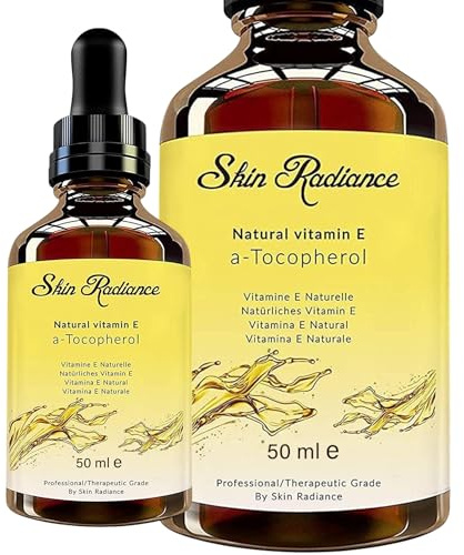 Premium 100% Pure Vitamin E Oil for Face & Skin - 60,000 IU in Glass Bottle - Highly Moisturising Oil for Skin, Nails & Hair - Vegan, No GMO & Hexane Free. 50ml