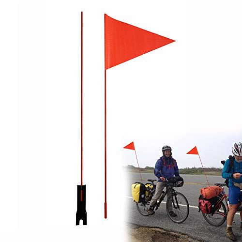 Anjinguang Cykelsäkerhetsflagga, 60 cm x 2 barn cykelcyklar säkerhetsflaggstång, glasfiberflaggstänger cykelmontering vattentät flagga cykelvippa för barn flickor och pojkar cykling