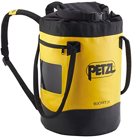 PETZL, Bucket 30, Self -Supporting Holder Bag, Yellow, 30 Liters, Unisex-Adult