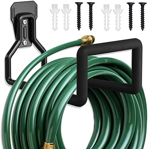 SMARYONG Metal Garden Wall Mount Hose Reel - Heavy Duty Water Hose Holder - Holds Up to 150Ft, Durable Hooks for Garage Outside