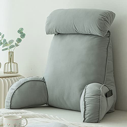 FEAW Komfortables Lesekissen Rückenkissen,Bettruhe Kissen Mit Armlehne,mit Nackenkissen und Einstecktasche,für Lesen,Arbeiten,und Spielen auf dem Bett ​Couch