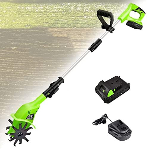 20V Garden Tiller, Tiller Rotavator, Wireless Rotavator, Handheld Electric Inalámbrico 4000Mah Batería, Cultivador de suelo Herramienta de jardinería Máquina de cultivo, para el jardín, Parcela v