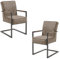 LINDA Schwingstuhl 2er Set mit schwarzem Metallgestell und Microfaser Bezug, Taupe - Bequemer Freischwinger Stuhl für Esszimmer & Küche - 51,5 x 92 x 70 cm (B/H/T)