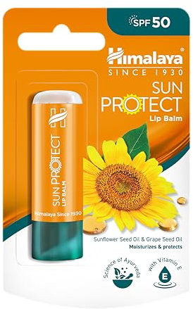Himalaya Sun Protect Baume à lèvres avec SPF 50 et protection contre les rayons UVA, protège vos lèvres des dommages causés par le soleil, 4,5g