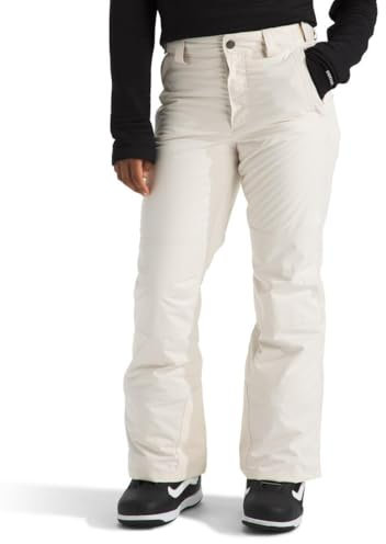 The North Face Girls' Freedom Insulated Pant | Waterproof Snow Pants for Ski & Snowboard, Ankle Gaiters, Adjustable Waist, Secure Zip Pockets, White Dune, XX-Large