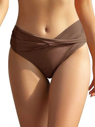 SHEKINI Bikini da Donna Retrò Vintage Classico, Nero e Marrone, Taglie Grandi per Spiaggia, M
