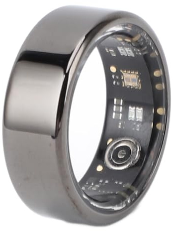 Smart Ring Health Tracker, Sömnspårning Bärbara Vattentäta Bluetooth Fitness Tracker-ringar med 24 Timmars övervakning, 5-7 Dagars Batteritid, Storlek 8 (BLACK)