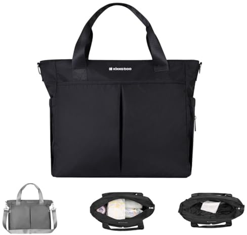 Kikkaboo, borsa per pannolini Brielle, clip di fissaggio, impermeabile, tracolla, colore: nero