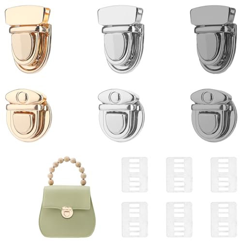 Pack of 6 Verschluss Schloss für Tasche Taschenverschluss Taschenverschlüsse Taschenverschluss für Häkeltaschen Praktische Hüllen und Taschen Nähen Taschenzubehör zum Nähen Zubehör Bag Accessories