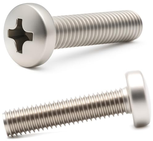 M6 (6mm x 16mm) A2 Stainless Steel Phillips Pan Head Machine Screws DIN 7985 (Pack of 20) F11B