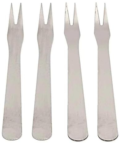 Paris Prix Lot de 4 Fourchettes à Escargot Métal 13cm Argent