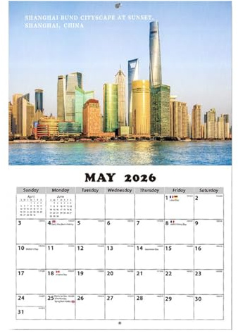 Calendrier Mural Paysages du Monde 2026 | Calendrier Mural Mensuel 2026 Avec Magnifiques Paysages | Agenda Quotidien Pour Maison Bureau Salle De Classe Dortoir Appartement