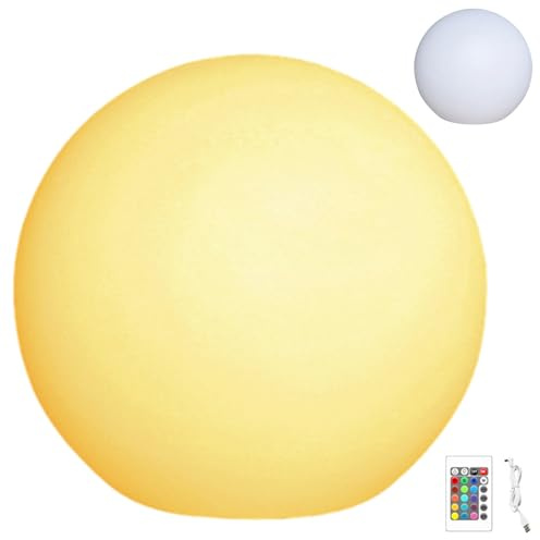 Licsaliwe Luz de Bola LED, lámpara de orbe de PE de Control Remoto de 16 Colores de 8 Pulgadas de 8 Pulgadas, Impermeable para el jardín al Aire Libre