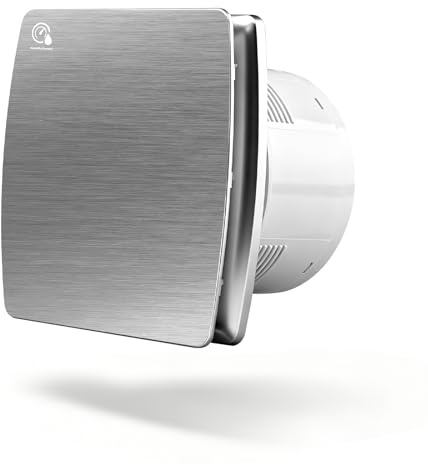 Vrietina 15 cm badrumsfläkt med timer och fuktsensor silver