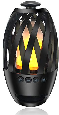 GNLOOP Bluetooth Speaker Flame Lamp BT4.2 Portable Outdoor Sports Speaker Stereo with LED Light Hands Free and Built-in Microphone Atmosphere Light Wireless Table Lamp Night Light for iPhone Android