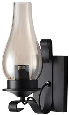 Shoze Wall Lights Vintage Wall Lamp Industrial Retro Glass Wall Light Metal Wall Sconce with Glass Lamp Shade E27 Lamp Holder,Suitable for Loft Coffee Bar Living Room Dining Room Indoor Outside