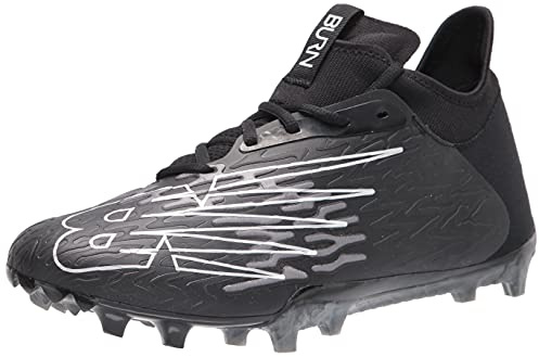New Balance Mens Burn X 3 Speed Lacrosse Shoe, Black/Grey, 5.5